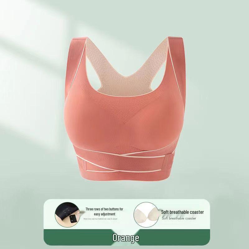 

Seamless Push-Up Underwire Bra: Anti-Sagging, Side Support, Beautiful Back Lingerie & Sports Bra for Women XL [120-140] помаранчевий/червоний