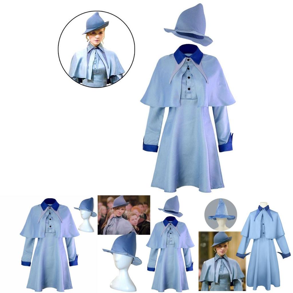 Harry Potter Beauxbatons School Uniform Fleur Delacour Costume Set For Cosplay