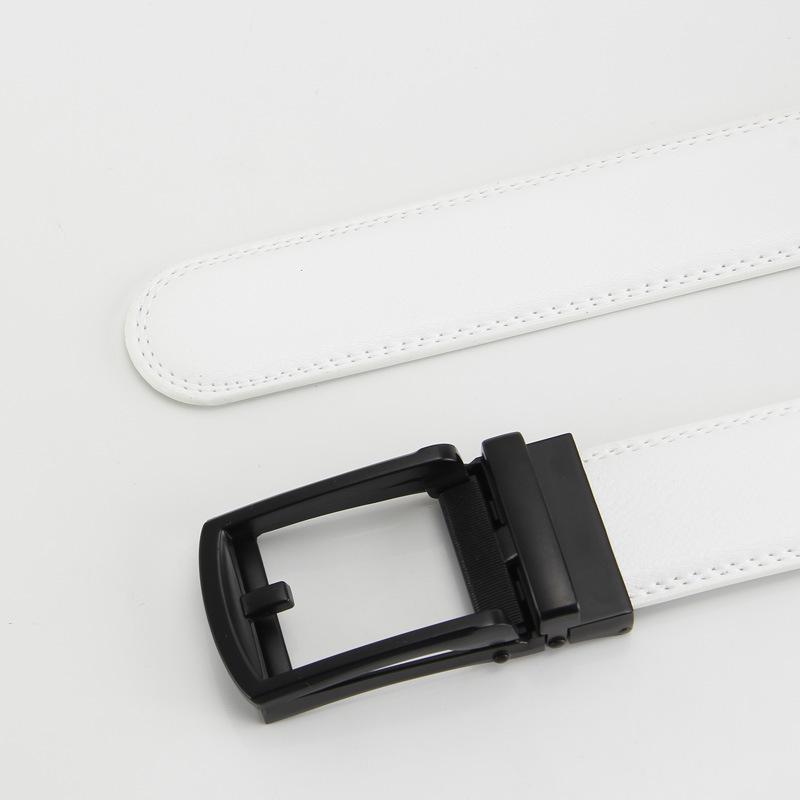 

Ремень с обратной пряжкой Автоматическая пряжка Двухслойный ремень из коровьей кожи Мужской повседневный ремень 110-130cm