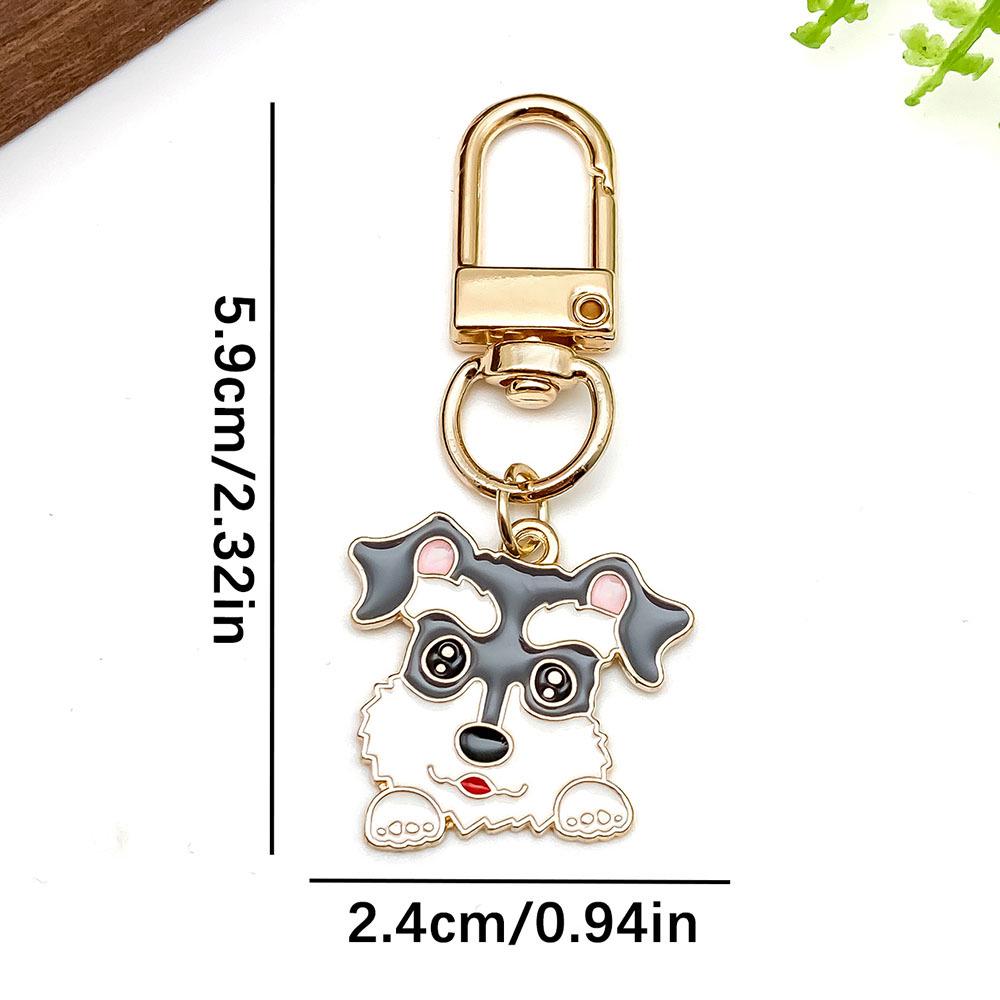 Cartoon Drip Oil Dog Keyring: Schnauzer, Corgi, Pekingese Zinc Alloy Pendant