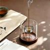 Kinrabika 9 Hole Lead Free Glass Incense Holder with Wooden Insulated Base for 1.8 2 & 3 Mm Sticks Japanese Interior Decor