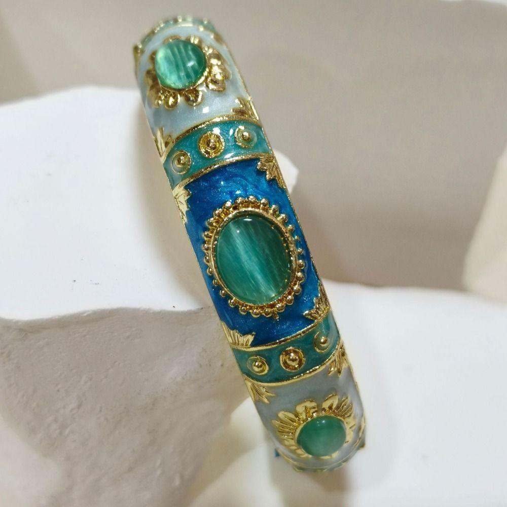 Widen Enamel Bracelet 1.4cm Faux Cat‑Eye Enamel Bangle Enamel Bangle  For Women / Adults