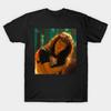 Men Black Print T-shirt Eddie Stranger Things No-Cut Transfer Paper Print Cotton Tshirt