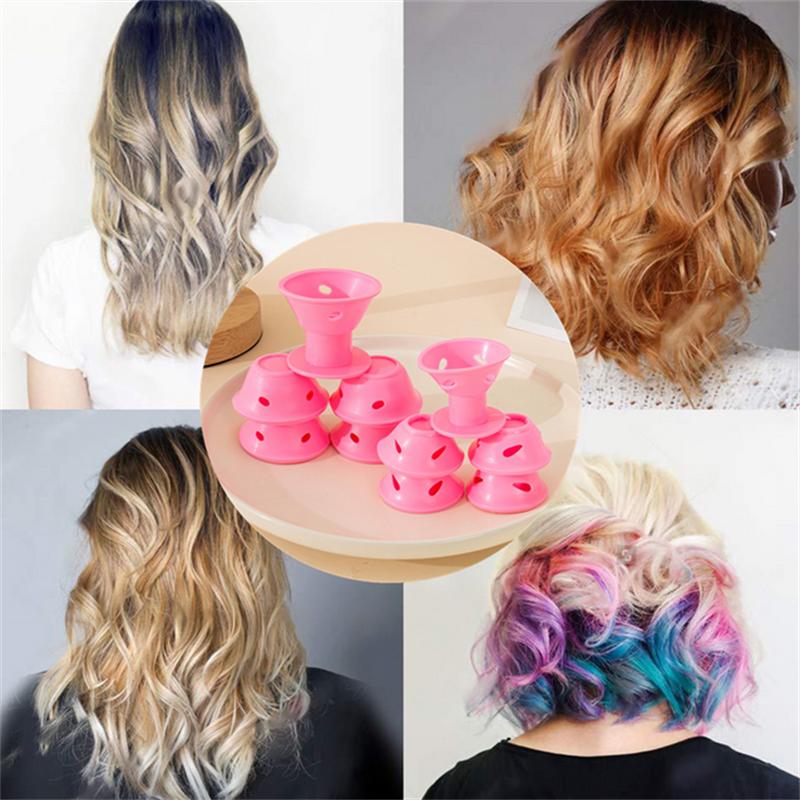 10/20PCS Pink Soft Silicone Magic Hair Care Rollers No Heat Hair Curler DIY Curling Styling Tool for Beautiful Curls