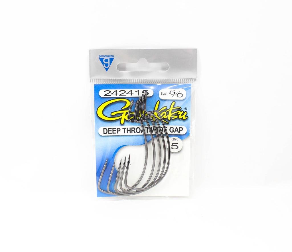 Gamakatsu 242415 Háček s širokým obloučkem a hlubokým hrdlem Worm Hook NSB Velikost 5/0, 5 ks/balení (5722)
