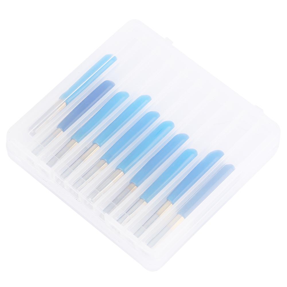 10pcs 3.175mm Titanium Coated Tungsten Steel Engraving CNC Bit Carving Tool (3.175*30 Degrees *0.2)