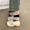 Fashion exquisite rhinestone versatile thick-soled heightening slippers women's 2025 summer new small versatile one-word slippers
