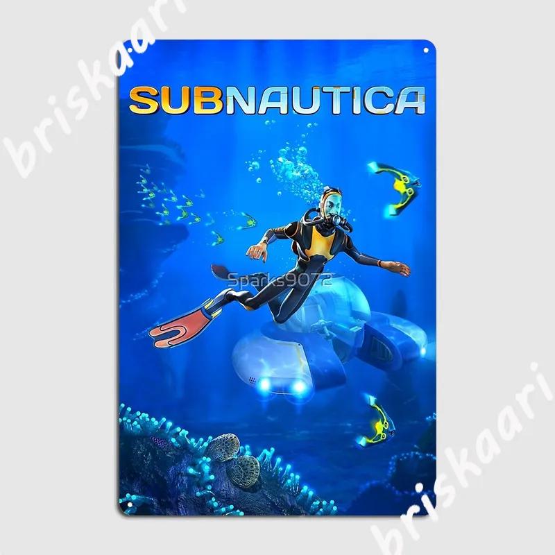 Постер Subnautica Металлическая табличка Кино Гараж Настенная роспись Паб Гараж Дизайн Жестяная вывеска Постеры 20x30cm