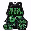 3PCS Numbered 6&7 Pattern Backpack Set | The Perfect Choice for School & Travel