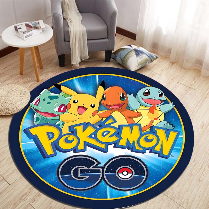 

11 Styles P-Pikachu Printed Round Rugs Bedroom Living Room Sofa Carpet Children s Room Large Area Decorative Rugs Gifts for Kids Diameter 60cm