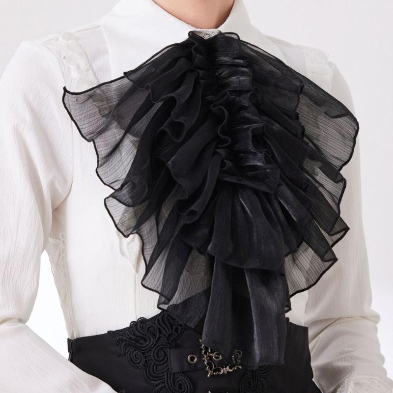 Elegant French Style Detachable Flouncing Collar With Layered Ruffle For Women Daily Outfit And Occasion
