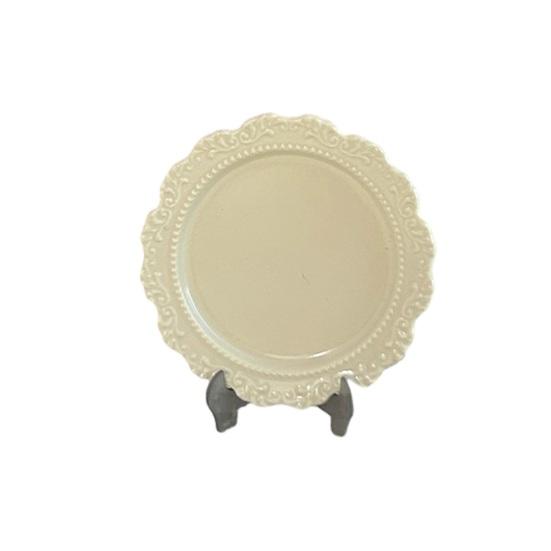 3 Pcs 1/6 1/12 Scale Miniature Dish Plates Alloy Dollhouse Kitchen Accessories Vintage Tiny Tableware for DIY Crafts Pretend Play