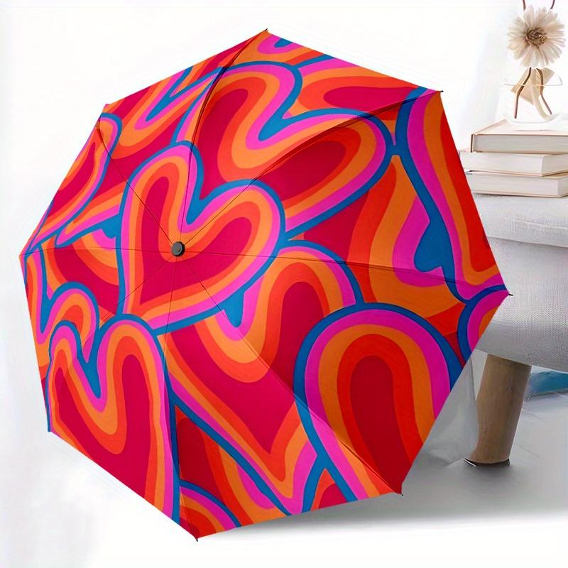 

1pc Psychedelic Waves Automatic Open/close, All-Season Portable Folding Umbrella, Travel, Everyday, Formal Events - Compact Lu Iron&8K