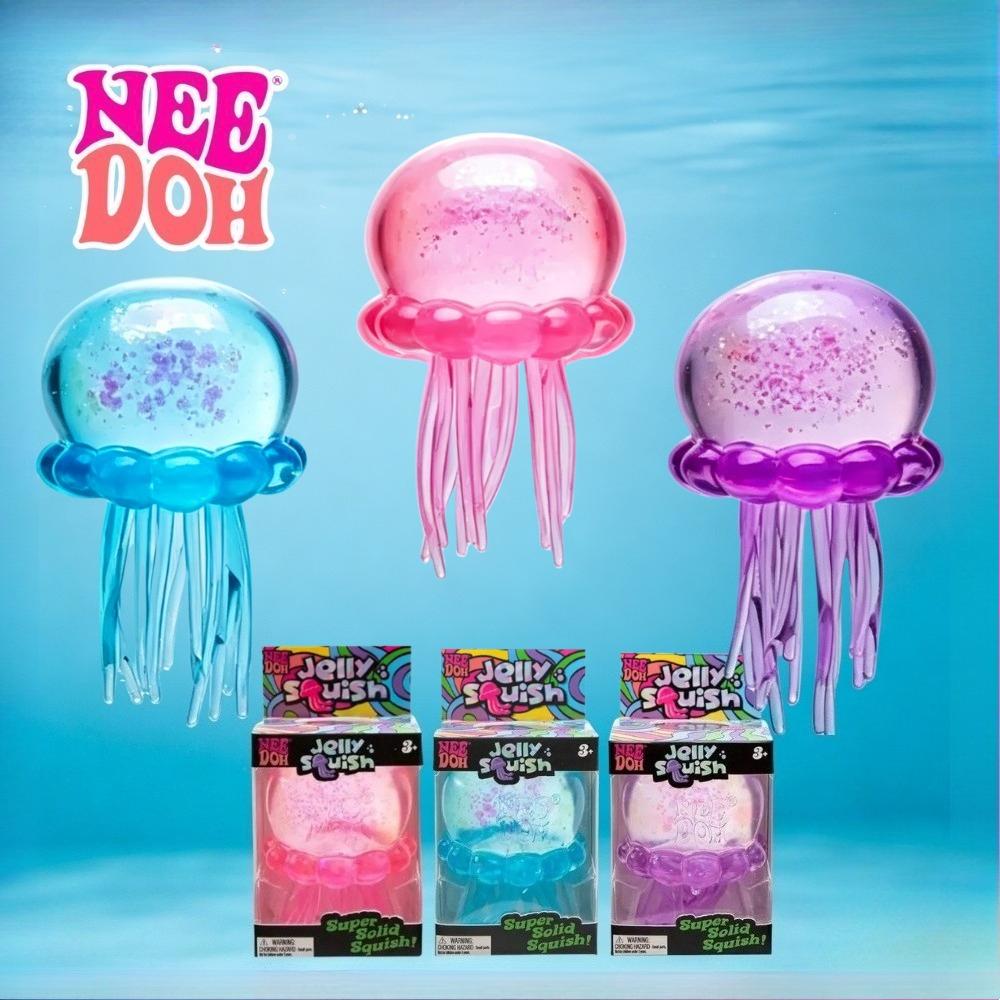 .Squishies Nee Doh Jellyfish  Squish Toy Fidget Toy, Water Sensory Soft Jelly Squeeze Stress Relief Fidget Toy Squeeze Blind Box