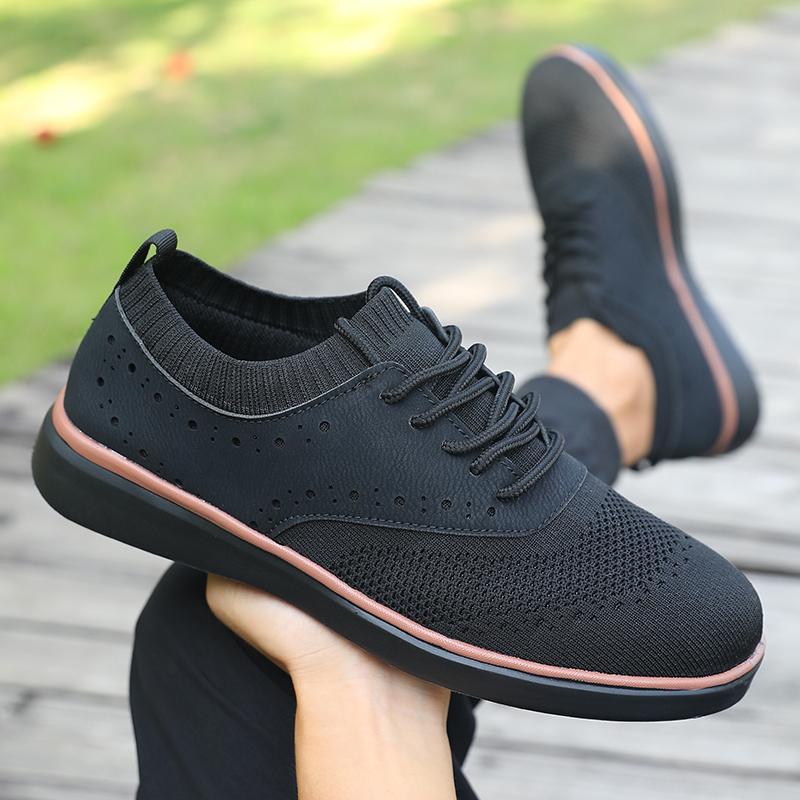 

New Fashionable Breathable Mesh Sneakers Lightweight and Comfortable Casual Men s Loafers Fashionable Running Cheap Men s Shoes 39 чорний