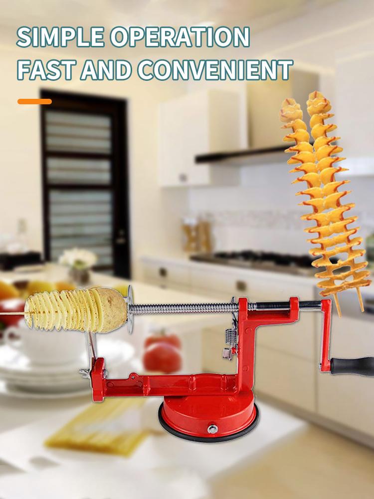 Multifunctional Rotating Potato Chip Maker Household Stainless Steel Manual Potato Tower Machine Kitchen Tool