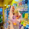 Schlüsselanhänger Transparent Macaron-Farbe Perlen Schlüsselkette mit Entenanhänger Tragbar Anti-Verlust Handy-Kettenbeutel Aufhänger