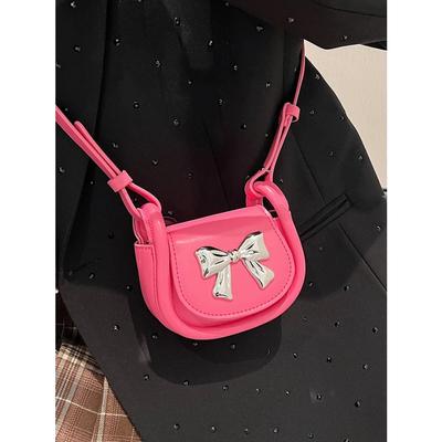 Mini Bow Flap Design Women Crossbody Bags Spring Summer Girls Pink Cute Lipstick Bag Fashion Versatile Lovely Purses