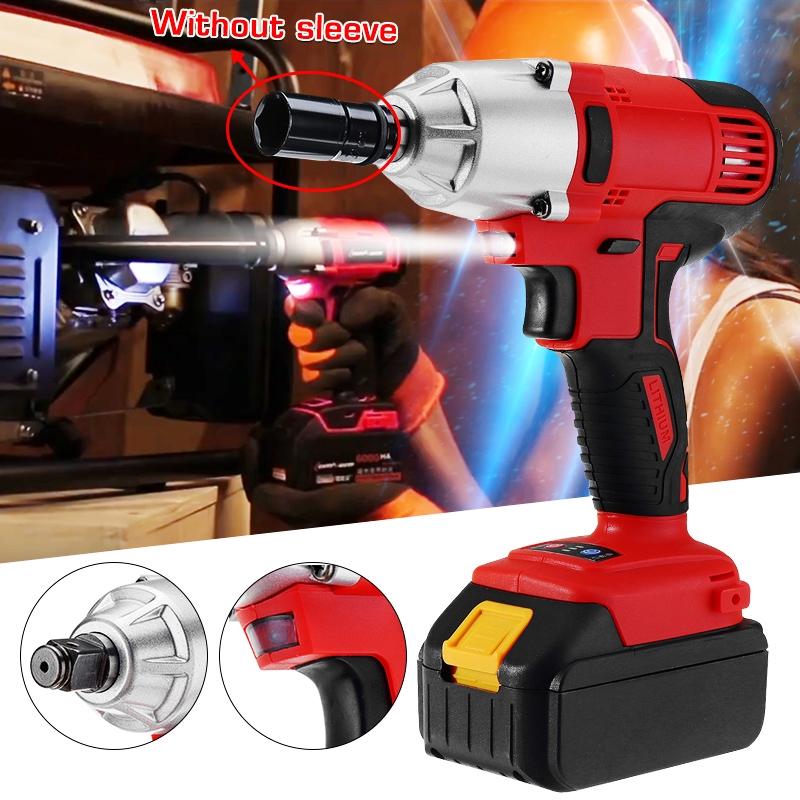 128TV 21V Cordless Impact Wrench Machine Set Electric Drill Hammer Tool With LED Light Battery Rechargeable