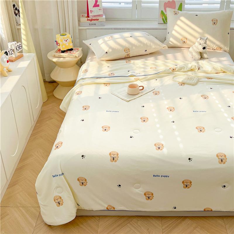 1PCS Summer Quilt Fluffy Soft Comfort Machine Washable Cartoon Kids Thin Quilt Cooling Blanket