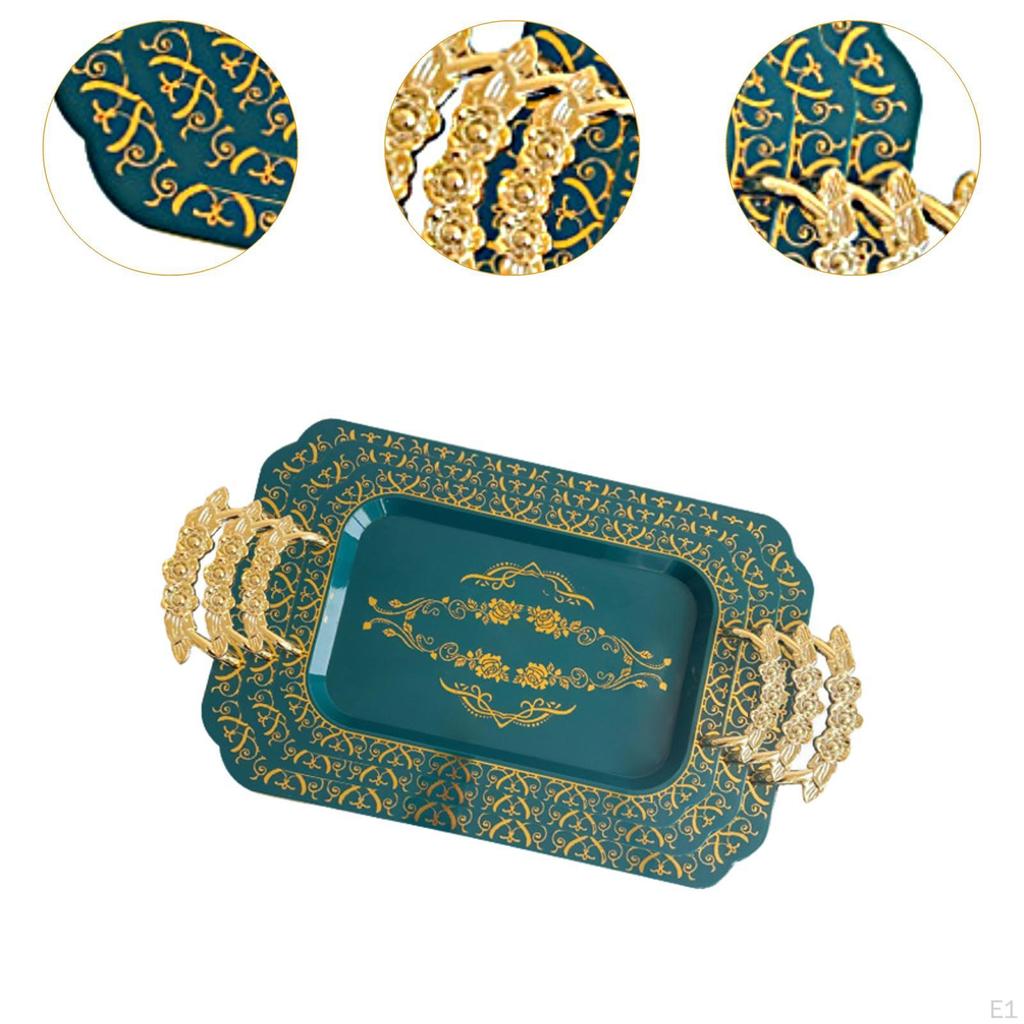 3Pcs Food Serving Tray Coffee Table Organizer Elegant Multipurpose Snack Plate Platter for