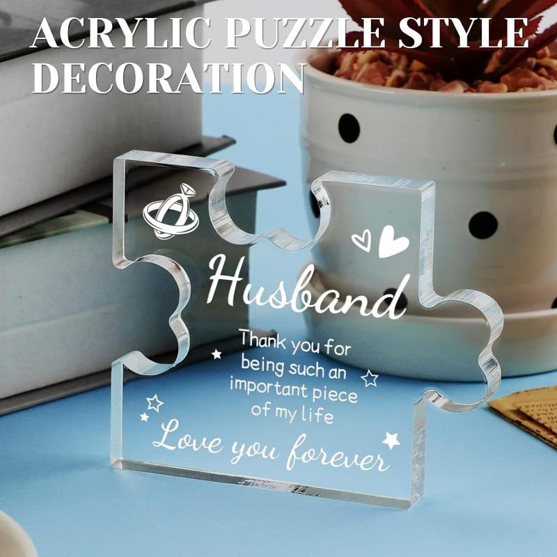 Funnli Ehemann Puzzle Plakette - Herzliches Jubiläums- & Geburtstags-Schreibtischgeschenk