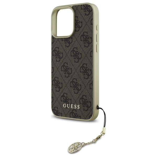 Guess Guhcp16Lgf4Gbr Iphone 16 Pro 6.3 Brązowy/Brown Hardcase 4G Kolekcja Zawieszek