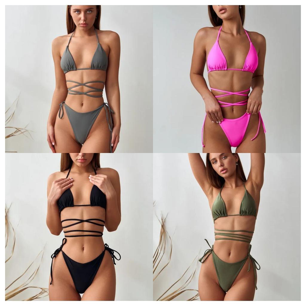 Bunter sexy Träger-Badeanzug Damen-Bikini-Badeanzug