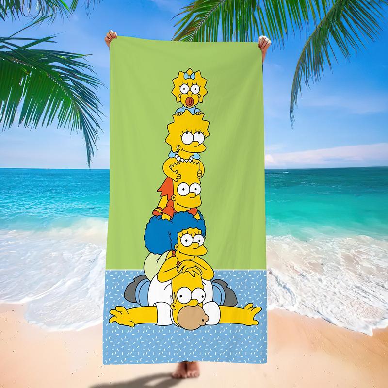 Popular Anime Cartoon Simpson Beach Towel Microfiber Quick-Drying Towel Strong Absorbent Bath Towel