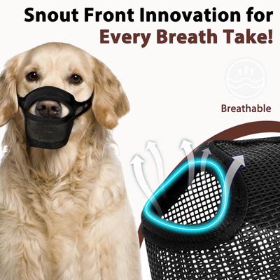 Dog Muzzle Soft Breathable Mesh Pet Muzzle,front Opening Design, Breathable, Adjustable, Dog Muzzle Allows Drinking Water