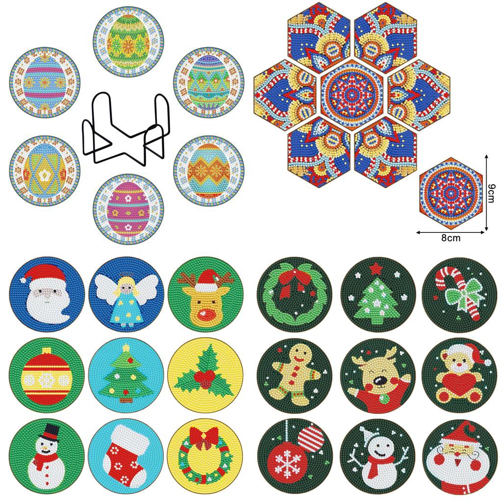 Diamond Painting Wooden Coasters Diy Landscape Art Set For Home Decor And Gift