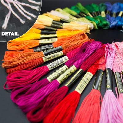 100/200/447 Pièces Fil à Broder Couleur Mixte Coton Bobines à Coudre Artisanat Point de Croix Kit de Fils Ligne Outils DIY Faire des Bracelets