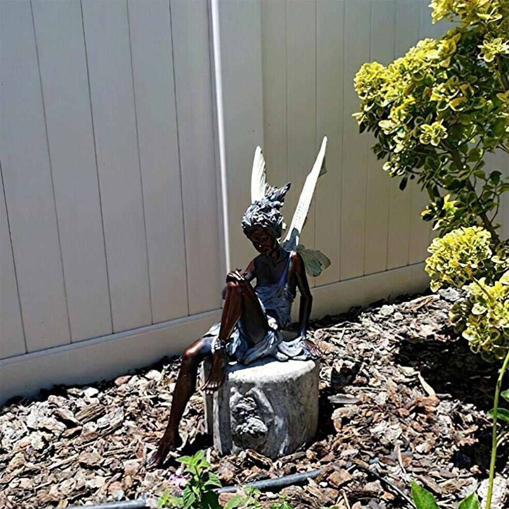 Flower Fairy Statue Decoration Outdoor CHILDREN'S Garden Courtyard Lawn Resin Decorative Sculpture Home Garden Decor