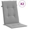 VidaXL Garden Chair Cushions High Back Set of 2 Grey Fabric 43179