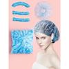 100pc Disposable Shower Cap Transparent Plastic Strip Waterproof Enlarged and Thickened Beauty and Hair Cap for Hotels