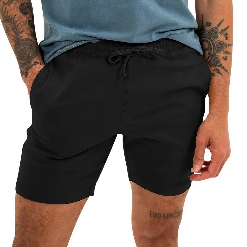 Fashion Men Shorts 2024 Summer Beach Casual Shorts Solid Baggy Basic Pockets Shorts Sports Men's Clothing