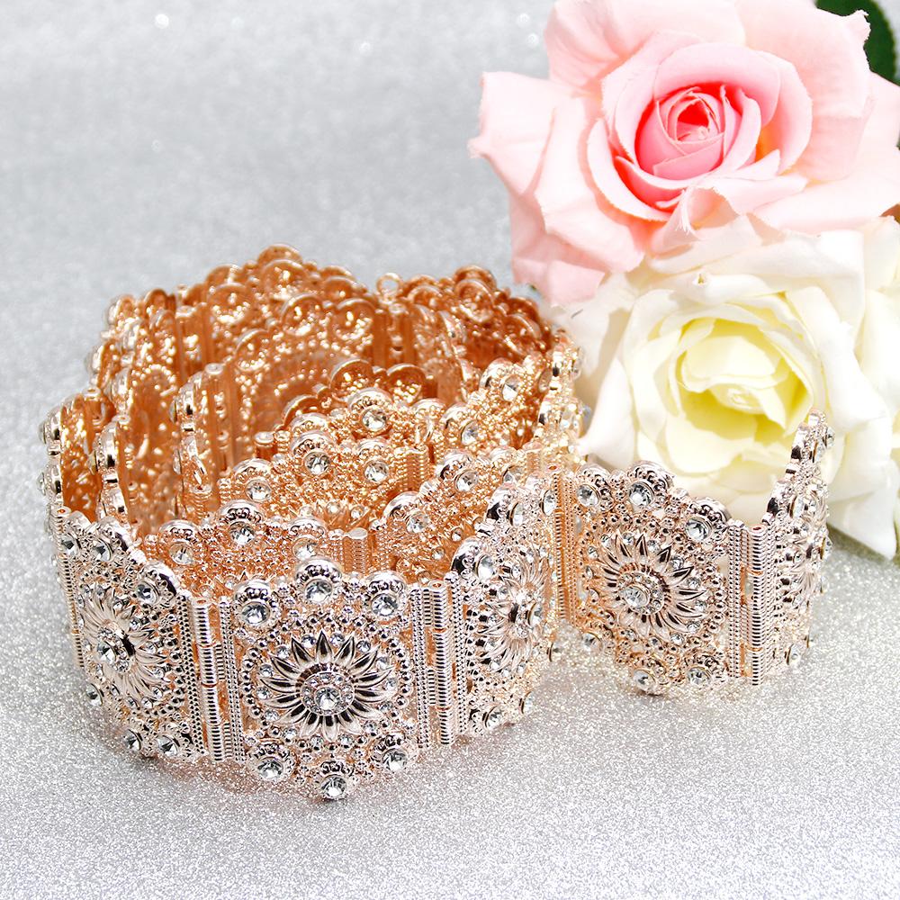 Gold Color Belt Wedding Jewelry Full Rhinestone Metal Waist Chain Bridal Bijoux Gift