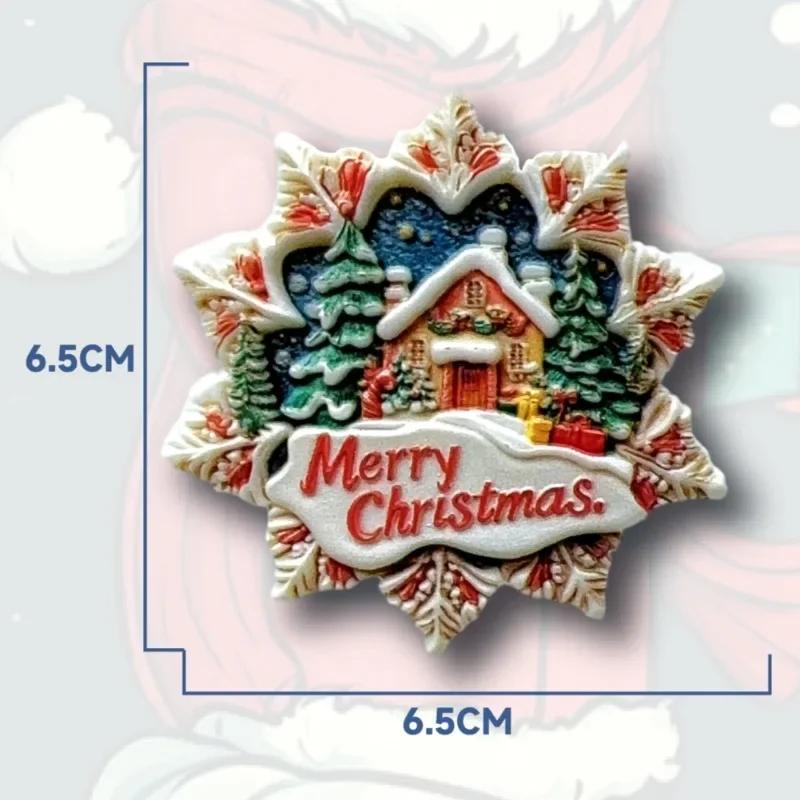 

Christmas Gifts Santa Claus Fridge Magnets Home Decoration Snowman Moose Elk Fridge Stickers Children Presents
