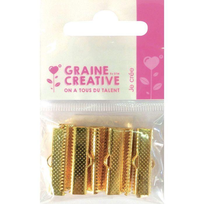 Graine Créative - Clasp End Cap for Ribbon and Miyuki 25mm Gold X10