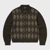 ThIs Is Never That Argyle Zip Knit Cardigan Brown