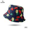 New men's and women's front and back double-sided basin hats, popular printed bucket hats, outdoor casual sun hats