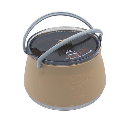 1L Camping Cook Pot Stainless Steel Bottom Camping Kettle Outdoor Silicone Kettle Excellent Gift for Travel Picnic for Hiking