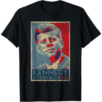Kennedy Johnson 1960 Retro Kampania 4 Lipca Prezydent Koszulka