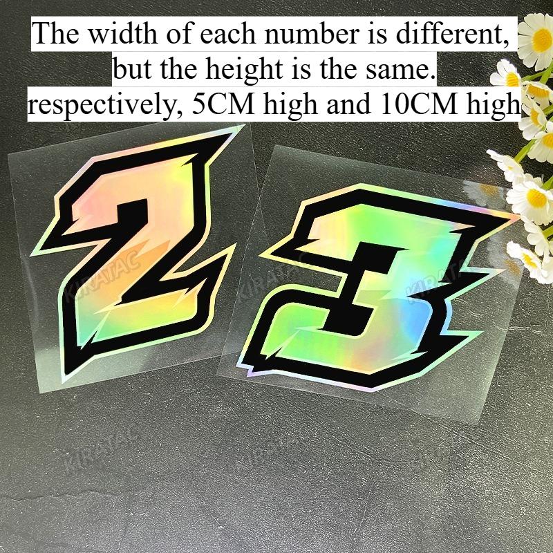 1PC Arabic Numerals Motorcycle Stickers Waterproof for Motorbike Fuel Tank Fender Fairing Scooter Helmet Bike Vinyl Decals