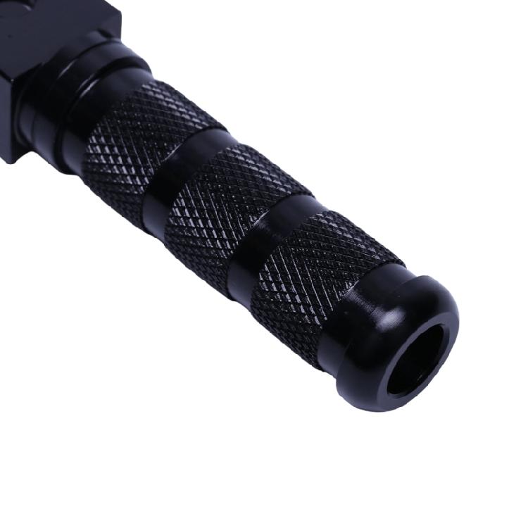 Motorcycle Maintenance Foot Peg Assembly with Forked Mounting End, Knurled Grip Texture and Machined Aluminum Build