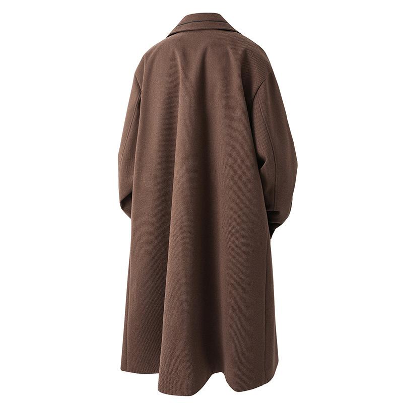Men's Double Breasted Trench Coat Oversized Casual Windbreaker Lapel Long Jacket Overcoat Notched Lapel Long Jacket Winter Warm Overcoat for Men