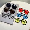 Non-polarized Vintage Punk Double Girder Large Square Frame Leisure Sunglasses Men Women Outdoor Travel Anti Strong Light Eyeglasses