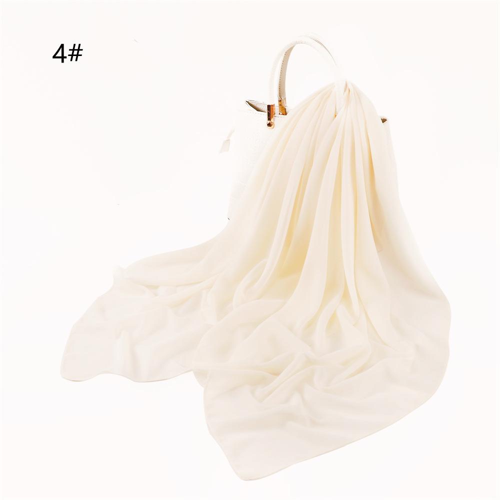 110*110CM Square Pearl Chiffon Hijabs Scarf Plain Solid Color Headwraps Muslim Women's Khimar Headscarf 45 Colors