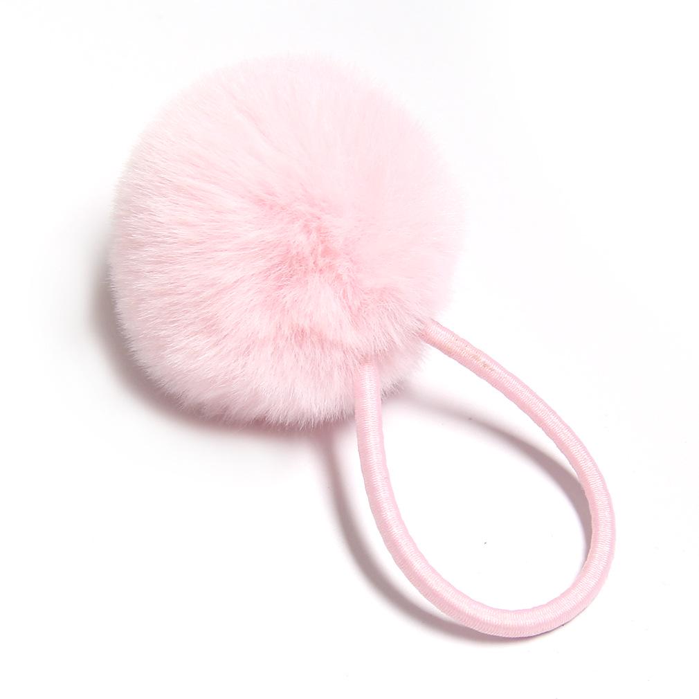 Imitation Rex Rabbit Fur Scrunchie: Cute, Versatile Pom-Pom Elastic Hair Tie In Matching Colors