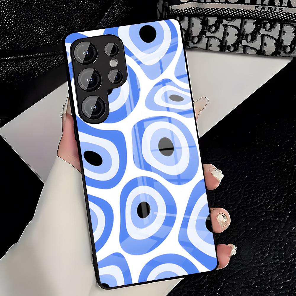 Lucky Blue Evil Eye Phone Case For Samsung S26 S25 Plus S20 S20 Plus S22 Ultra S23 FE S21 Plus S21 Ultra Glass Cover
